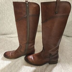 Frye Melissa Brown Leather Riding Boots
